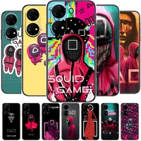 squid game phone case for huawei p50 p40 p30 p20 10 9 8 lite e pro plus black etui coque painting hoesjes comic fas