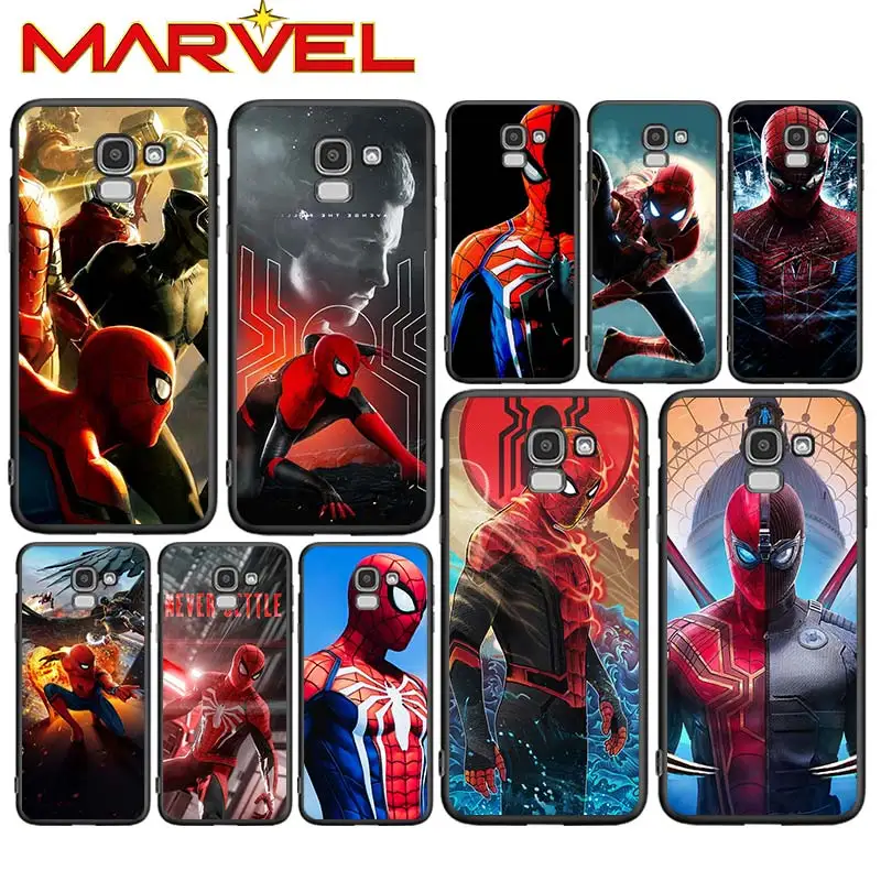 

Marvel Spiderman hero for Samsung Galaxy J2 J3 J4 Core J5 J6 J7 J8 Prime duo Plus 2018 2017 2016 Soft Black Phone Cover