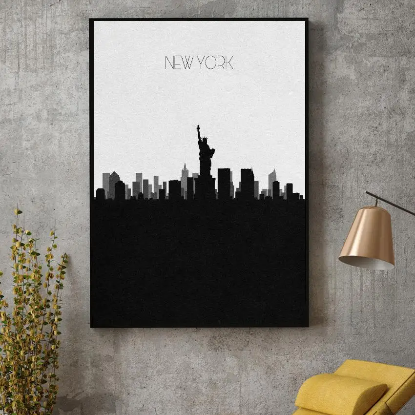 

New York Skyline Canvas Painting Wall Art Pictures Prints Home Decor Wall Poster Decoration For Living Room