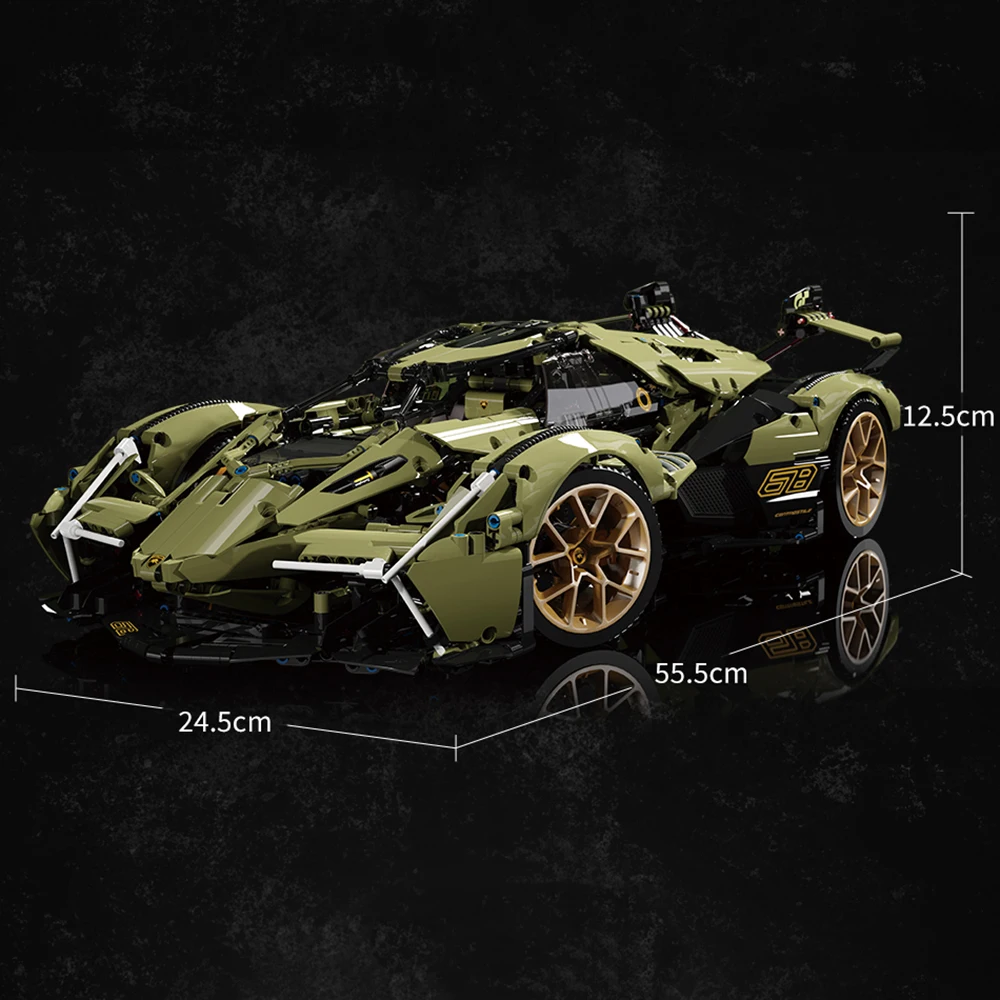 

MOYU New Mechanical Technology Series Concept Supercar 88001 Lamborghinis V12 Building Blocks Bricks Kids Toys Boyfriend Gifts