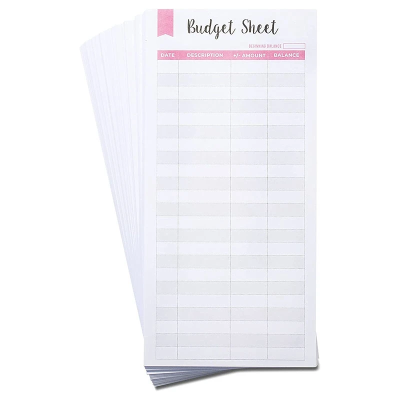 

Set of 60 Expense Tracker Budget Sheets I Money Organizer for Cash & Ledger Book - Use with Cash Envelopes for Budgeting