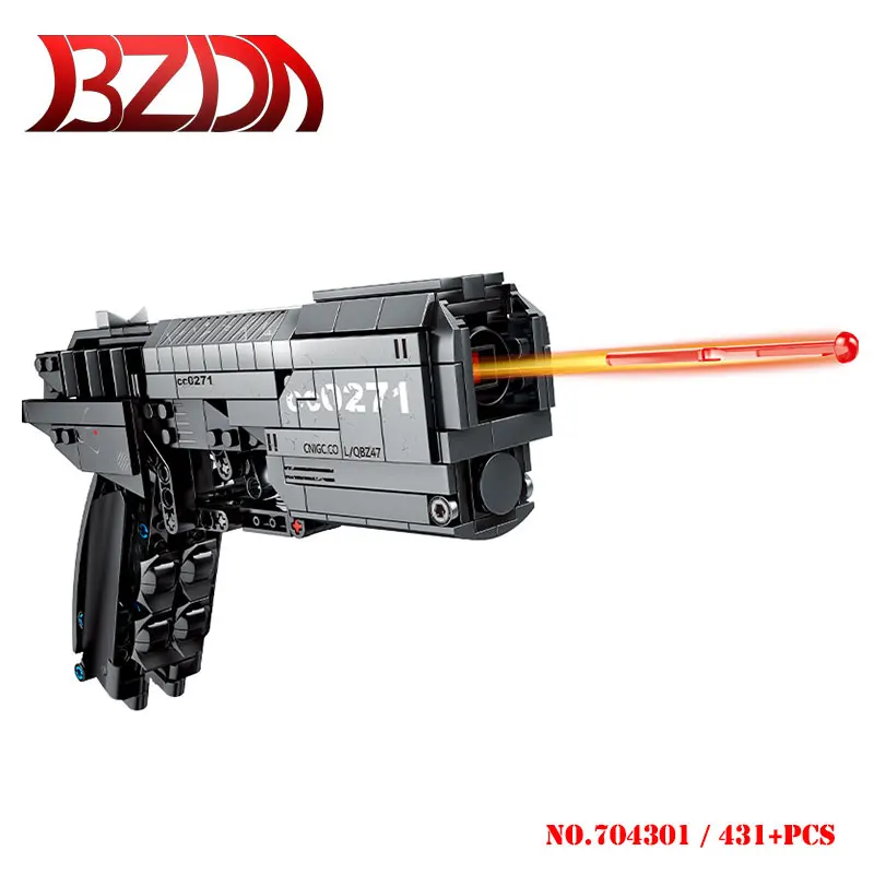 BZDA Сигнальный Пистолет строительные блоки 431 шт для детей пусковые Строительные