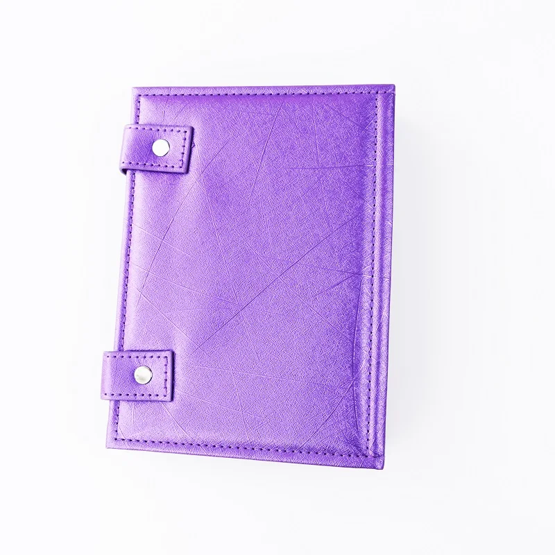 Purple SZanban, 4 листа, органайзер для серег, книга, переносная книга, страница, стиль, из искусственной кожи, держатель для серег с книжным дизайном для женщин и девушек - Цвет: Purple