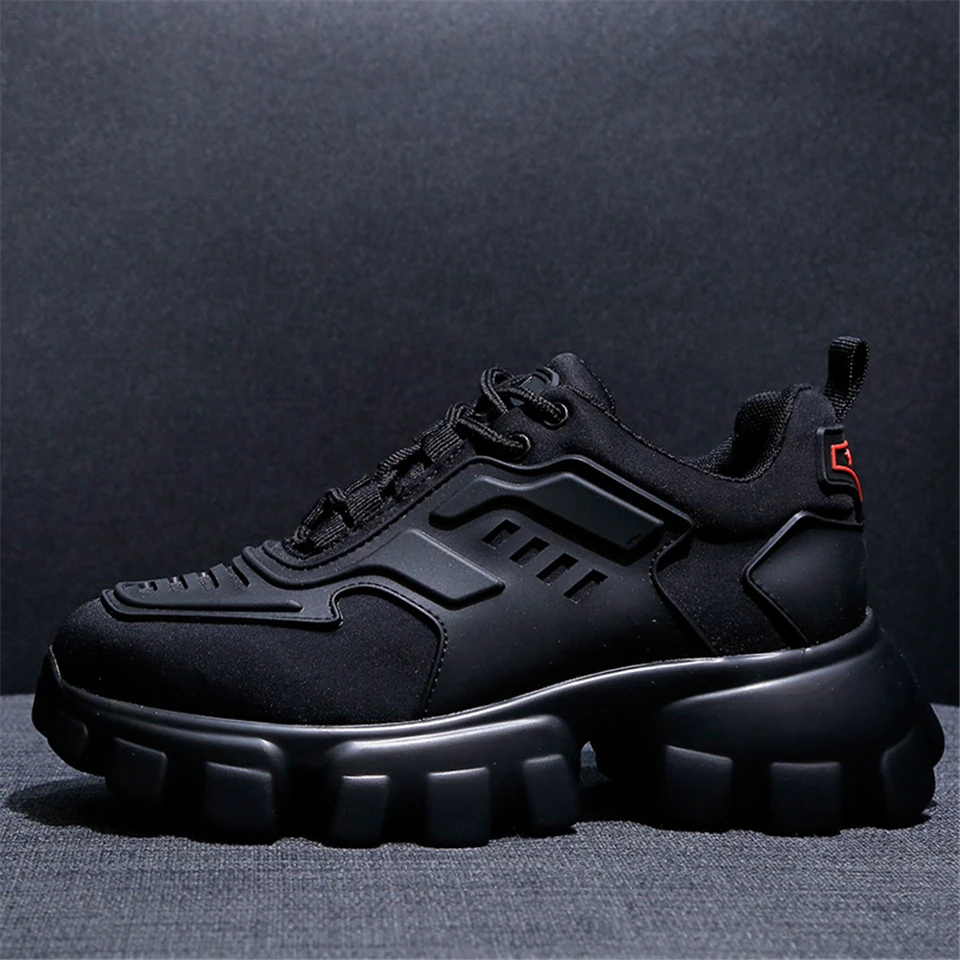 Leather women's sports shoes thick bottom increased latest trend luxury wild casual high quality designer explosion tide