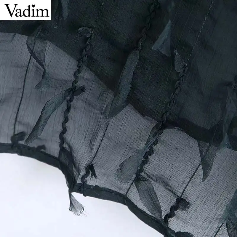 Женское элегантное платье vadim с кисточками Лоскутная Блузка прозрачные рубашки