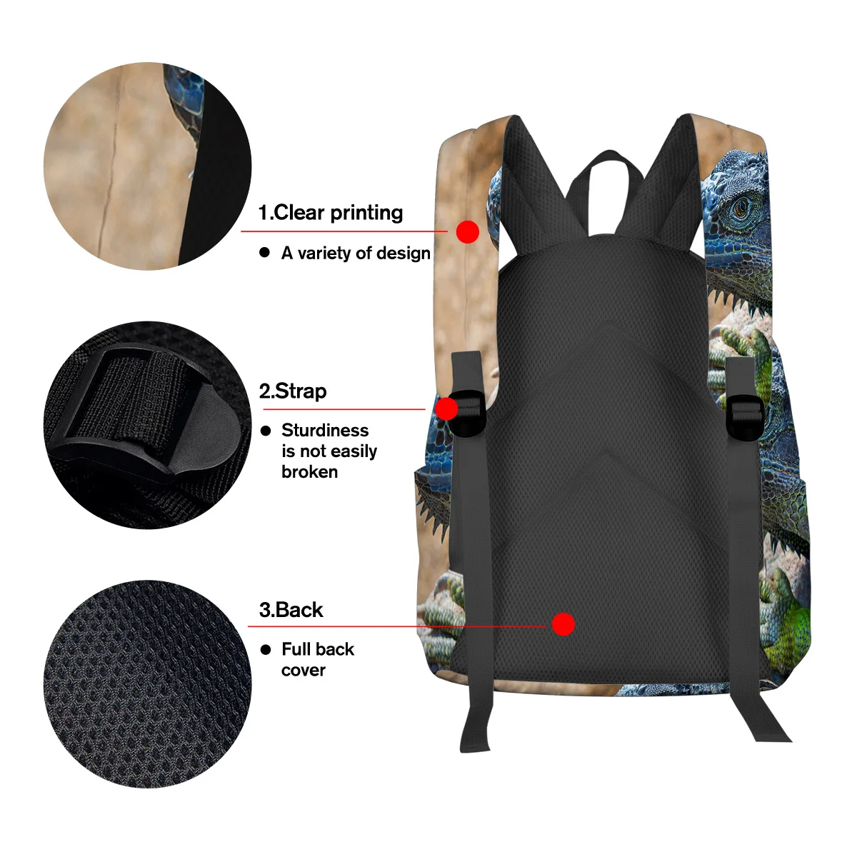 Рюкзак для рептилий ящерицы студенческий рюкзак ноутбука Книжная сумка