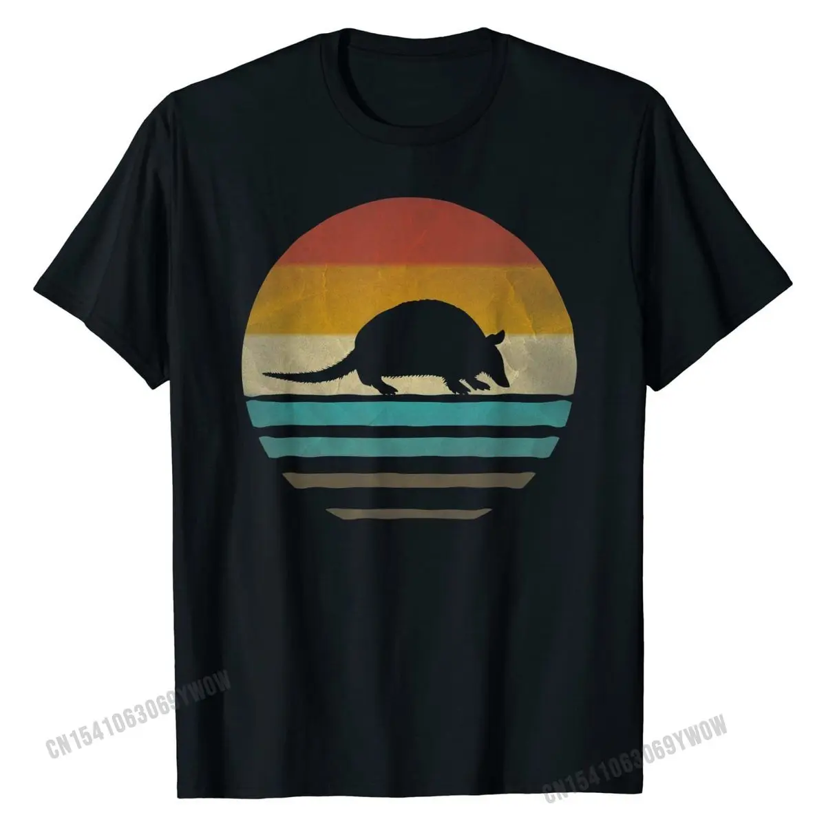 Мужская хлопковая футболка Винтажная в ретро-стиле с изображением заката солнца