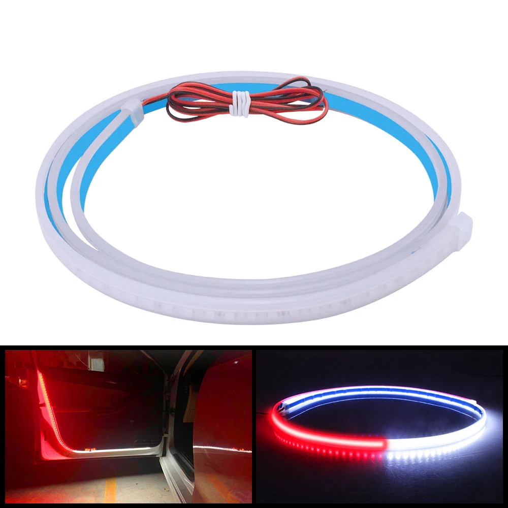 

12V LED Car Door Light Auto Strobe Warning Streamer Lights Night Door Open Lamp Safety Warning Flow Strip Lamp Auto Accessories