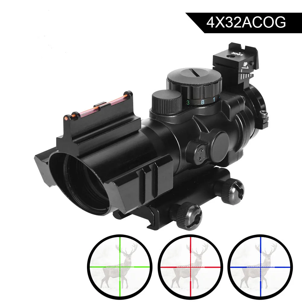 

Оптический прицел с красной точкой 4x32, тактический прицел с направляющей 20 мм для страйкбольного оружия, охотничий прицел