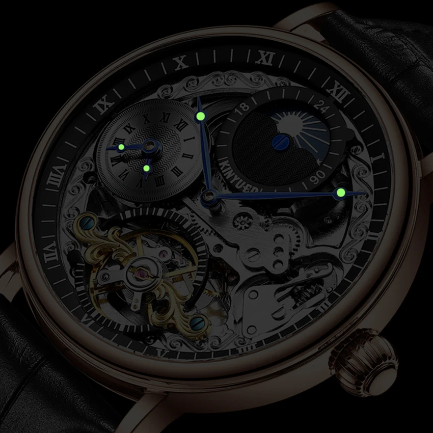 KINYUED Moon Phase Automatic Mechanical Men Watch Multiple Time Zone Luminous Hands Waterproof Wrist Watch relogio masculino
KINYUED Moon Phase Automatic Mechanical Men Watch Multiple Time Zone Luminous Hands Waterproof Wrist Watch relogio masculino