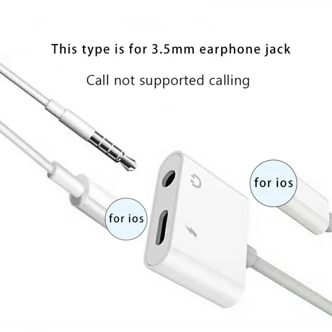 Адаптер для iPhone XS MAX XR X 7 8 Plus двойное освещение наушники аудио адаптер 2 в 1 Aux