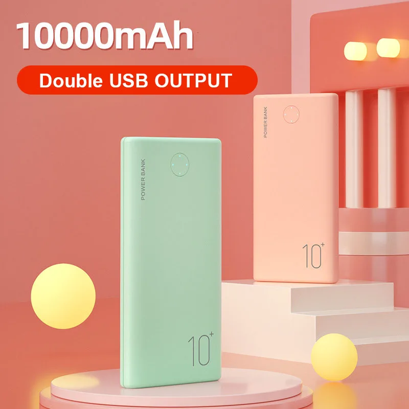 

Hot Selling Portable Power Bank 10000mAh Mini External Battery Charger 2.1A Fsat 5000mAh Poverbank Phone Charger