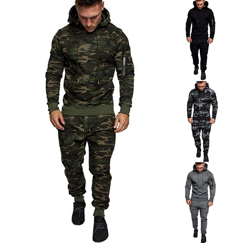 

NEW Men's Casual Tracksuit Autumn Winter Men Hoodies and Sweatpants Two Pieces Sets Sportswear Plus Size Clothing for Male