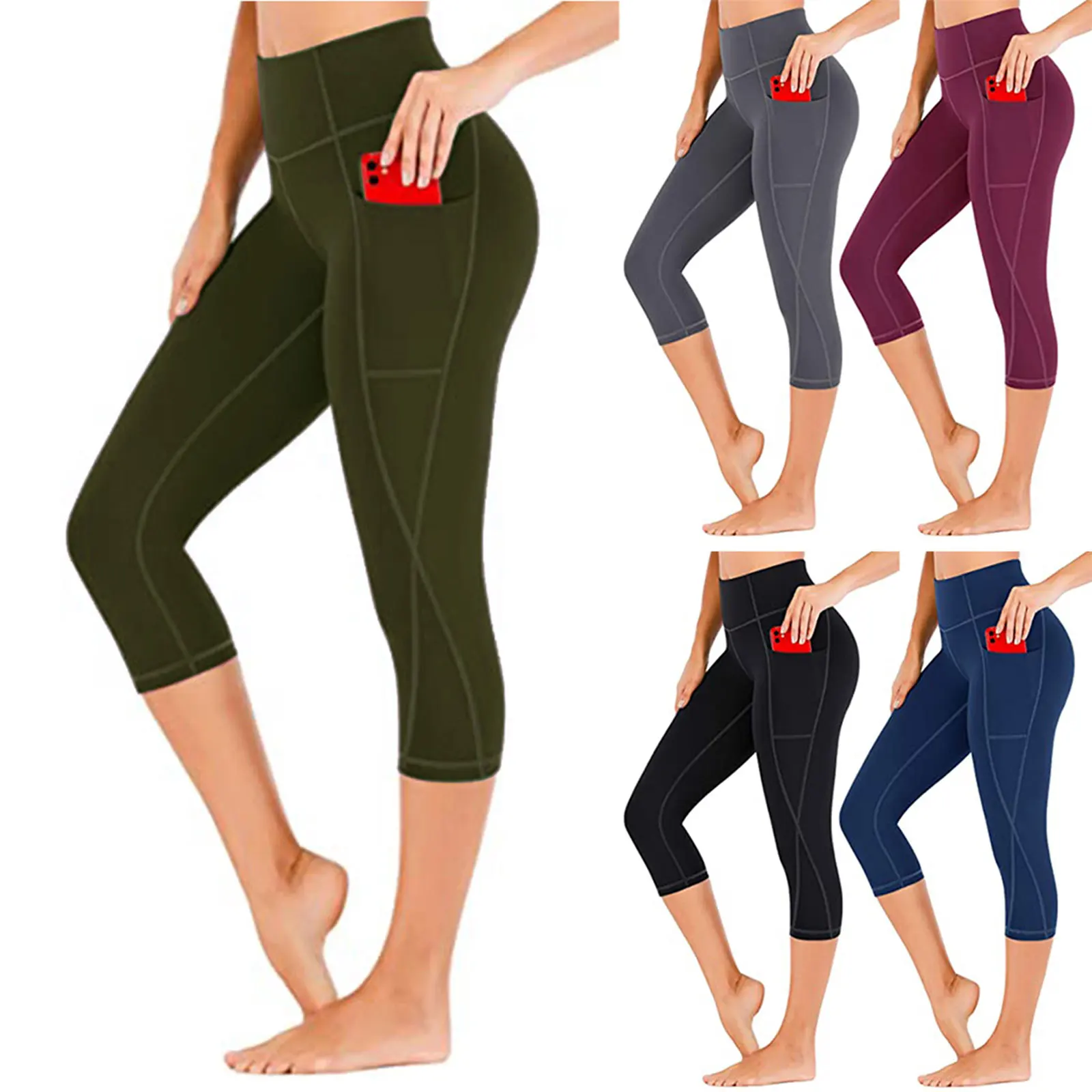 

Women Yoga Pants High Waisted Workout Leggings with Pockets for Running Skateboarding
