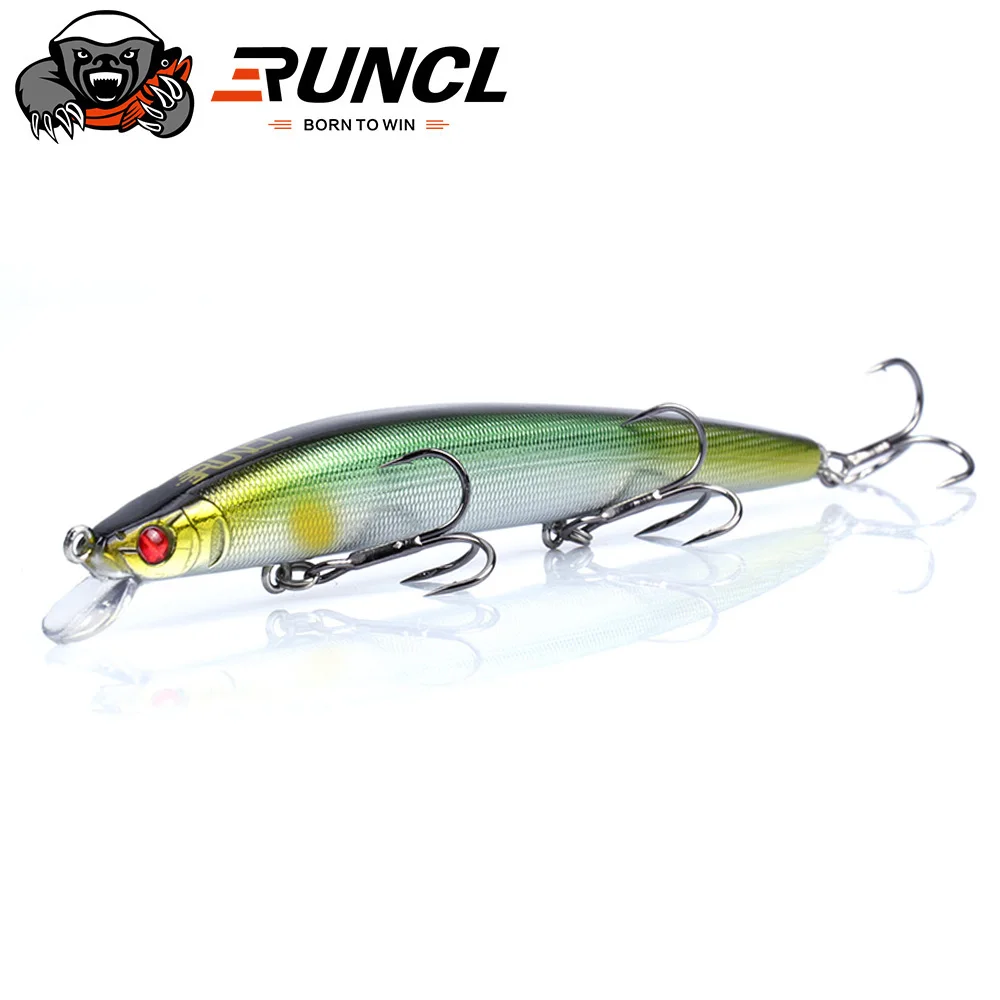 

RUNCL Fishing Lures 12cm 12.5g Long distance cast Sinking Minnow Lure Hard Baits Action Wobblers Winter Fishing Tackle 2020