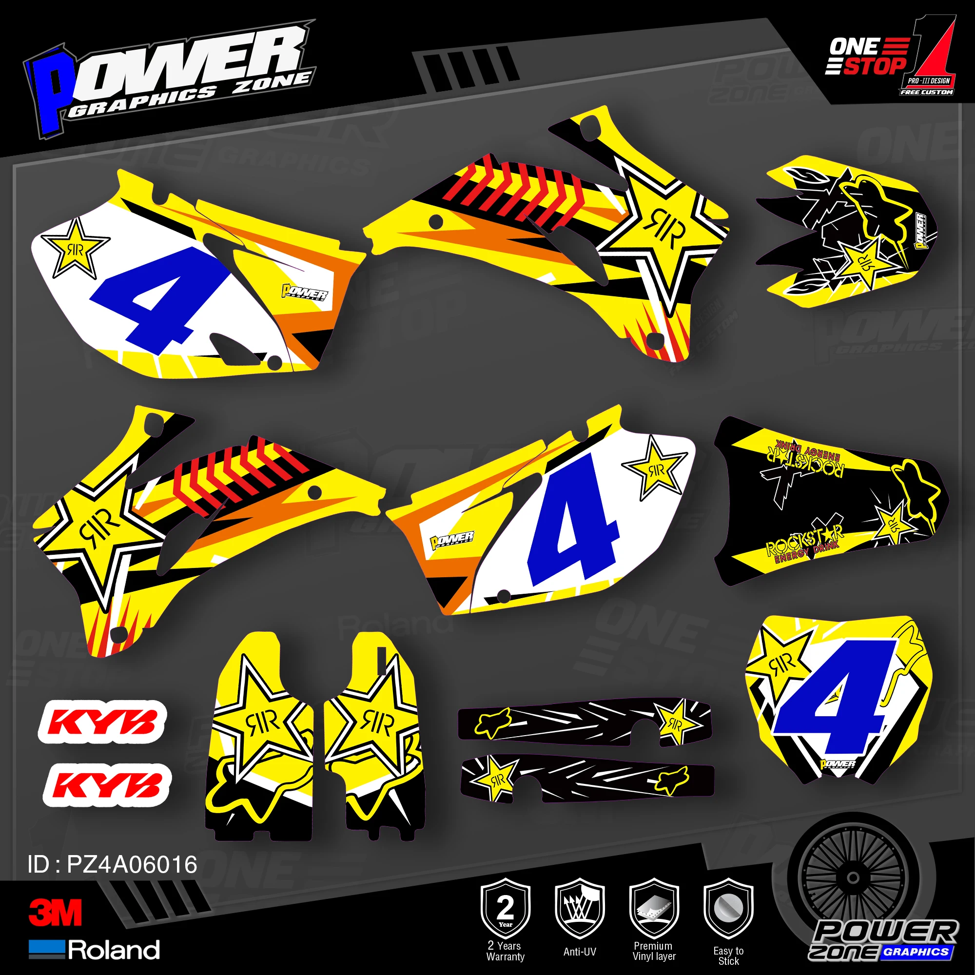 PowerZone пользовательские команды графики фоны наклейки 3 М Набор для YAMAHA 2006 09 YZF250 450