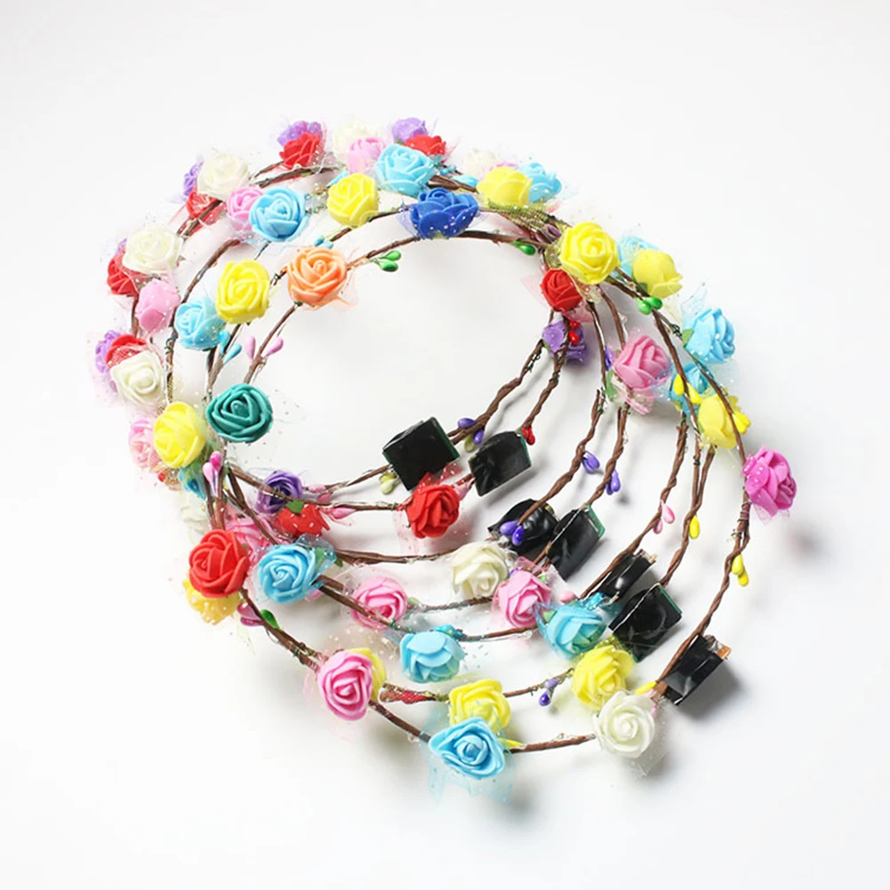 

Glowing Wreath Headband LED Garland Hairband Decoration Neon Wreath Luminous Hair Crown Flower Headband Glowing Garland