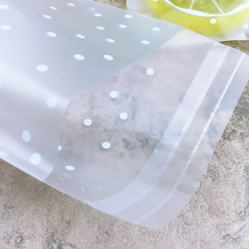 100 шт. пластиковые Матовые пакеты в горошек|Подарочные сумки и упаковка| |