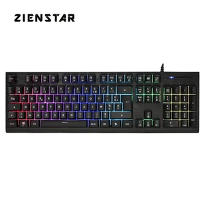 ZIENSTAR AZERTY французский RGB Проводная игровая механическая клавиатура, благодаря чему 19 клавиш Anti-Ghosting светодиодный Подсветка для ПК с металлическим корпусом