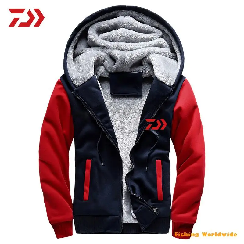 

Новый толстый теплый DAIWA Рыбалка одежда осень-зима флисовая толстовка с капюшоном и пеший Туризм Рыбалка пальто спорта на открытом воздухе ...