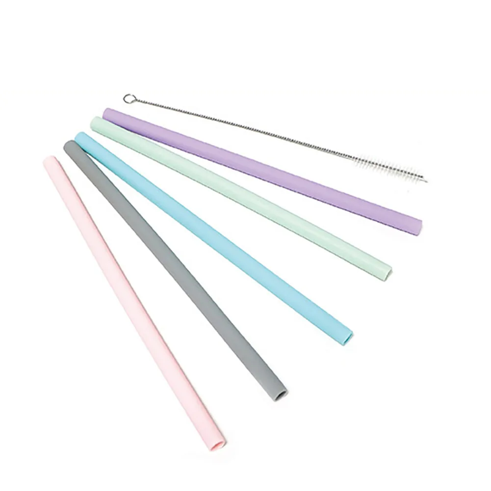 

Набор трубочек кухонвечерние гибкий многоразовый из силикона с щеткой для чистки