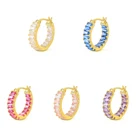 CANNER, винтажные радужные серьги с кристаллами и бриллиантами, кольца из стерлингового серебра 925 пробы, Серьги Huggie для женщин, ювелирные изделия для подростков