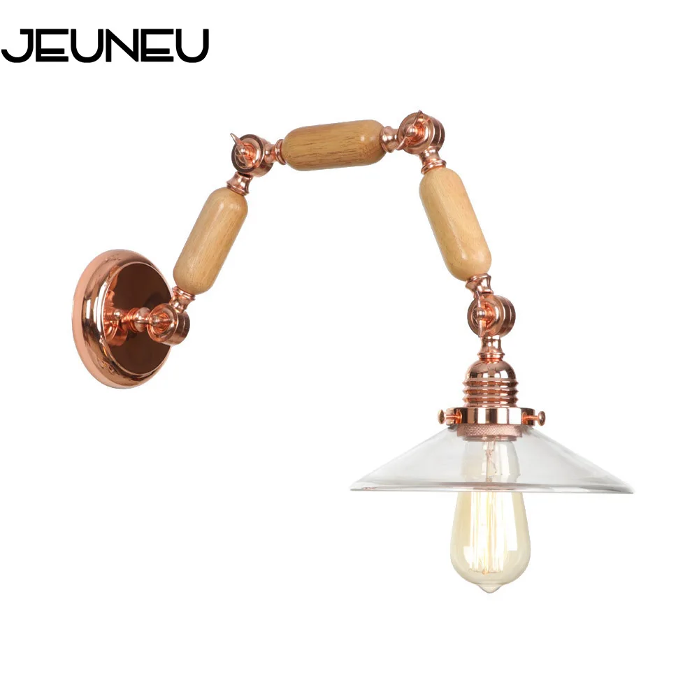 

Nordic Modern simple Wooden wall lamp LED E27 220V Interior lighting Rose gold 3 segments wall light for living room restaurant