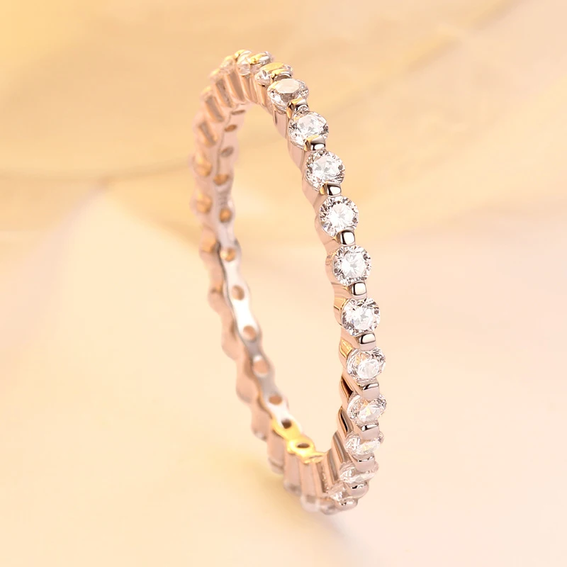 

Knobspin Romantic 100% 925 Sterling Silver Full Wedding Rings For Women Sparkling High Carbon Diamond Fine Jewelry Wholesale