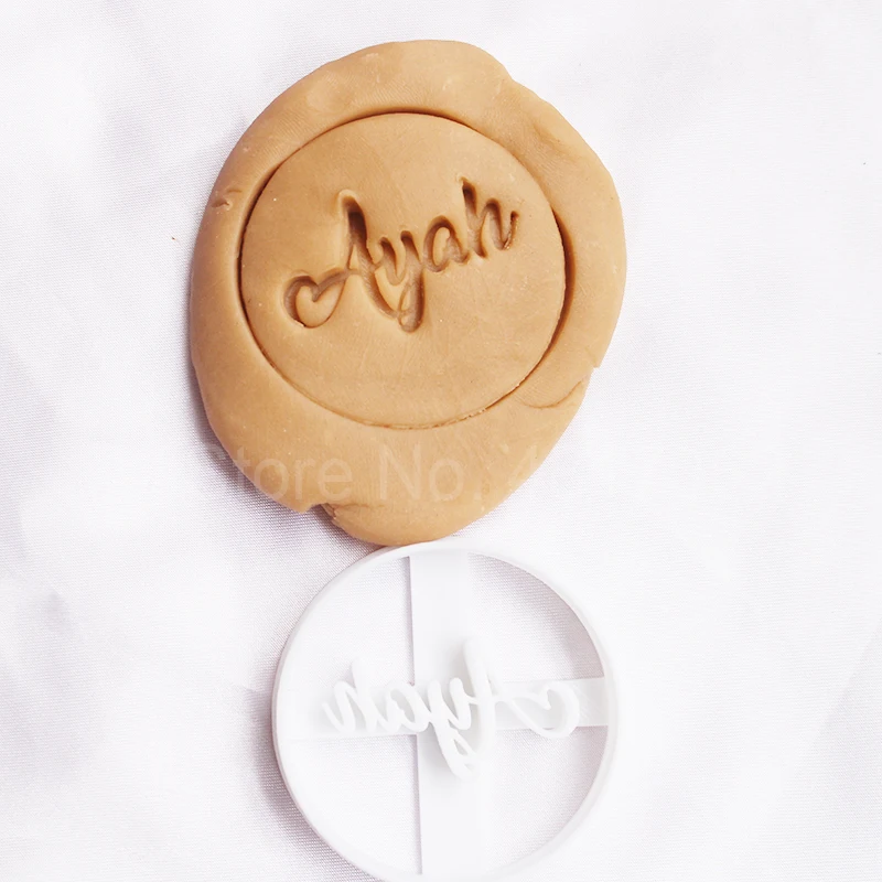 Именная формочка для печенья-Персонализированная печенья с круглым именем на