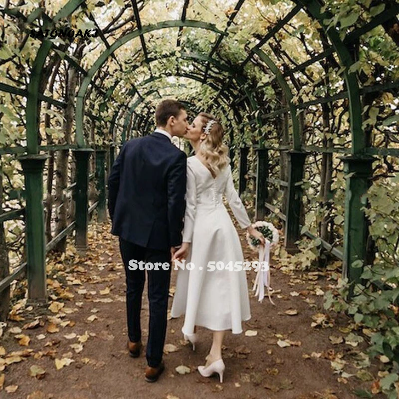 Женское Короткое свадебное платье простое винтажное ТРАПЕЦИЕВИДНОЕ невесты с