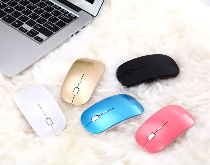 wireless mouse luxury mini mouse led back light mouse 4 buttons 2400 dpi usb adapter professional gaming mice for pc laptop free global shipping