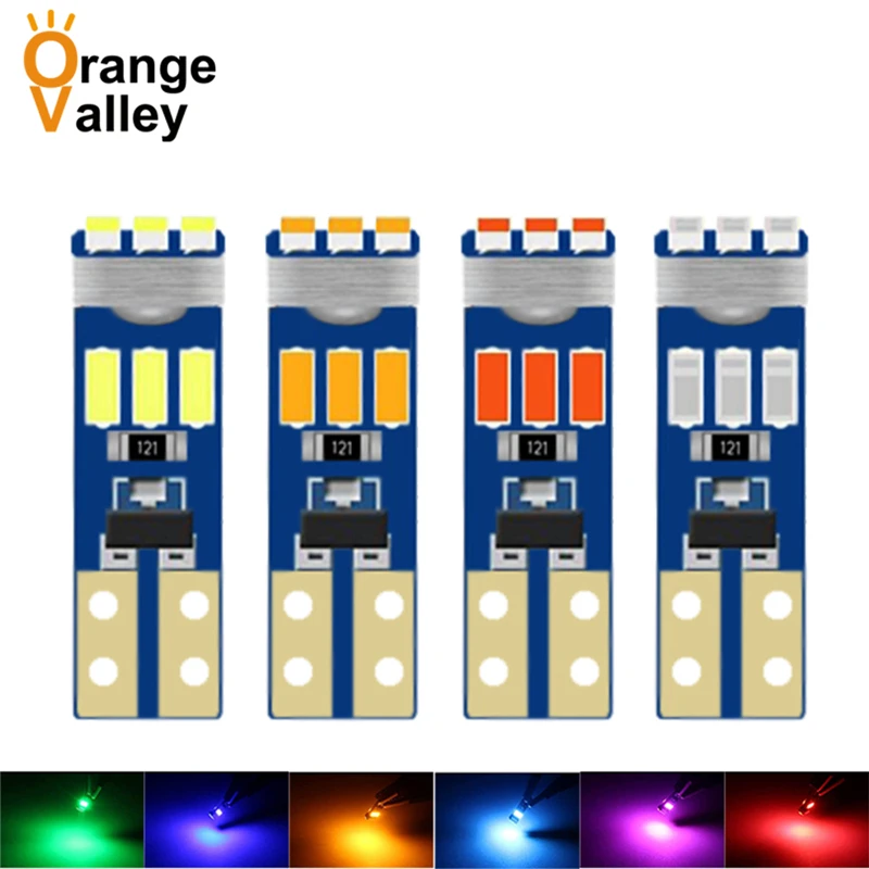 

100 шт., автомобисветодиодный светодиодные лампы T5 3014 SMD W1.2W 73 74