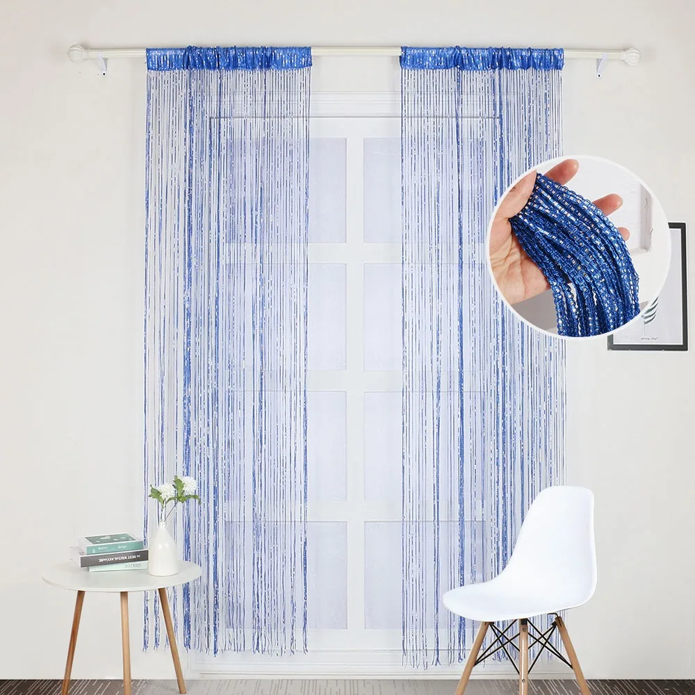 

New 100x200cm Shiny Tassel-Line Curtains Living Room String Curtain Window Door Divider Drape Living Room Valance Home Decor