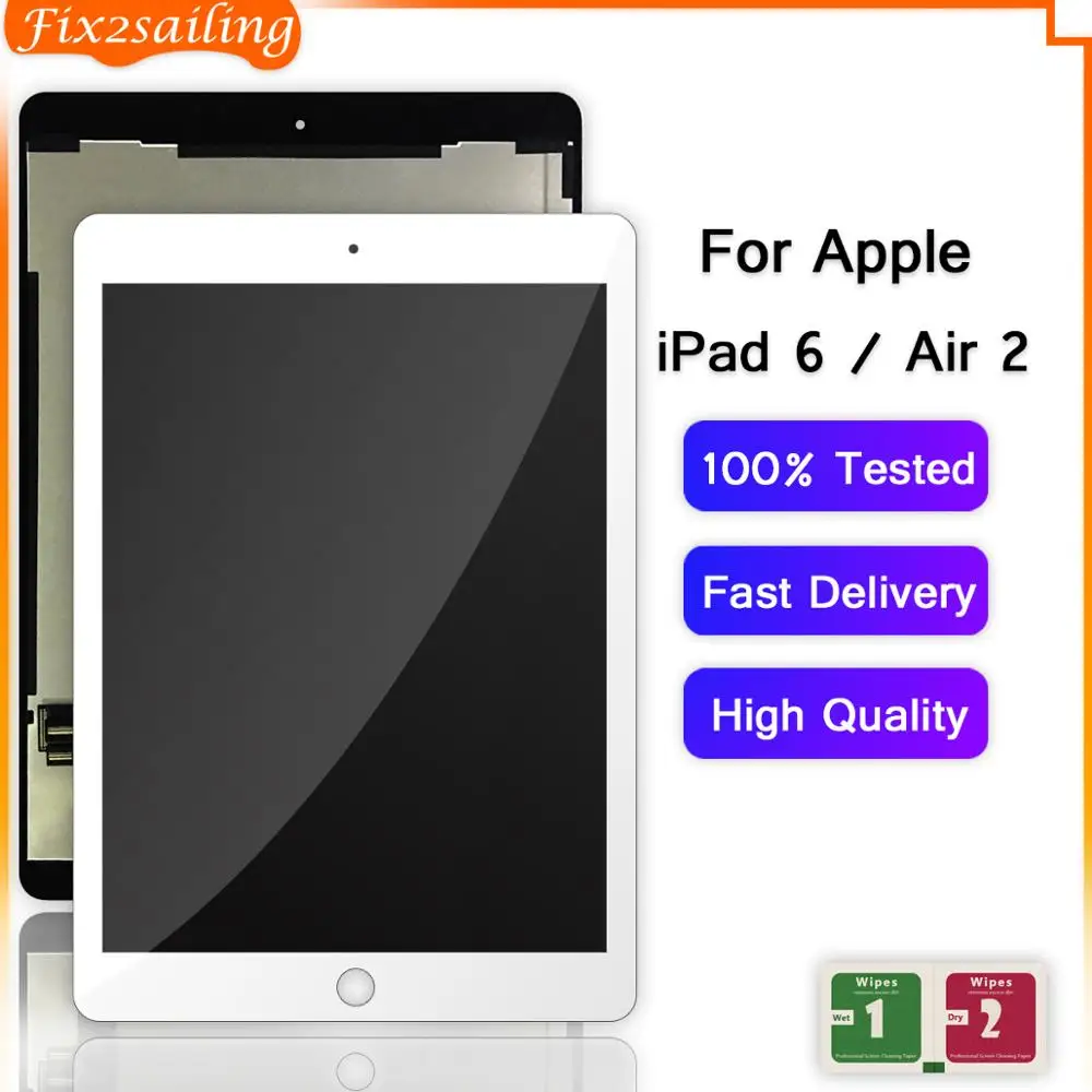 Fix2sailing для Apple iPad 6 Air 2 A1567 A1566, ЖК-дисплей, сенсорный экран, дигитайзер, сенсорная панель, Замена 9,7''