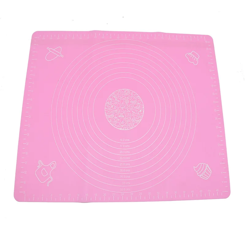 pink Силиконовый коврик для выпечки утолщение муки прокатки весы коврик для замеса теста коврик для выпечки кондитерских изделий прокатки коврик для выпечки вкладыши - Color: pink