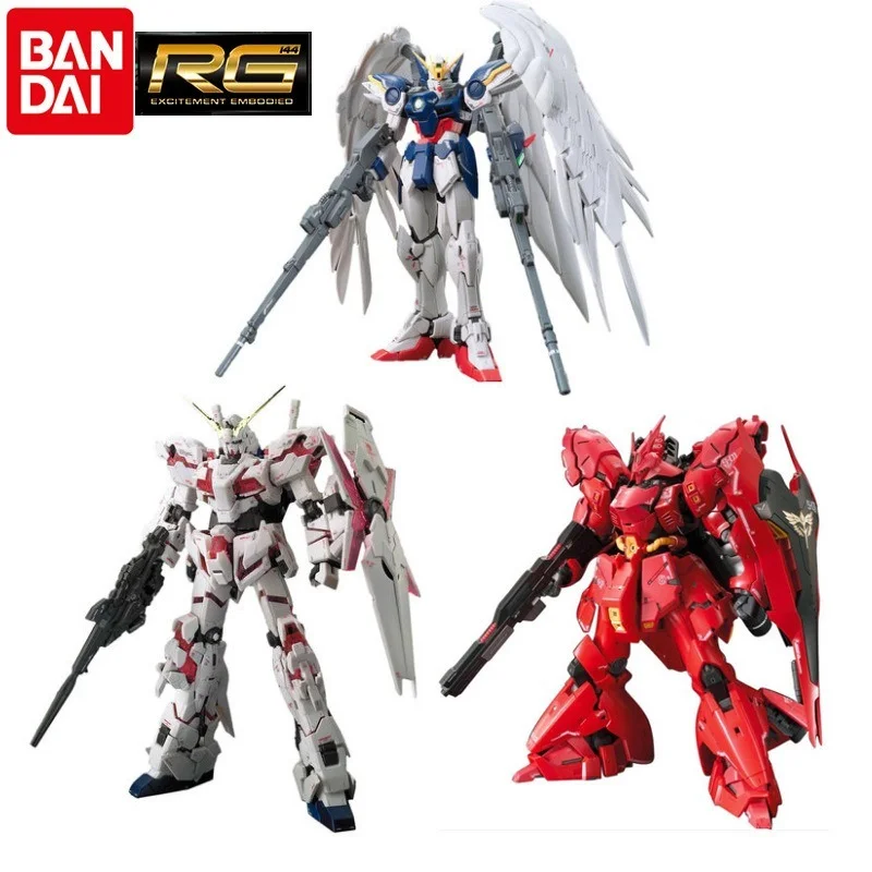 

Bandai Gundam Assembled Model RG Bull Assault Freedom Unicorn Golden Heresy Flying Wing Zero Sazabi Gundam Toy Model Boy Gift