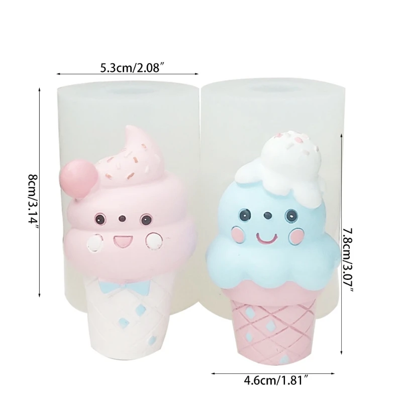 

3D Ice Cream Silicone Candle Mold Homemade Soap Making Chocolate Mousse Cake Plaster Mould E56C