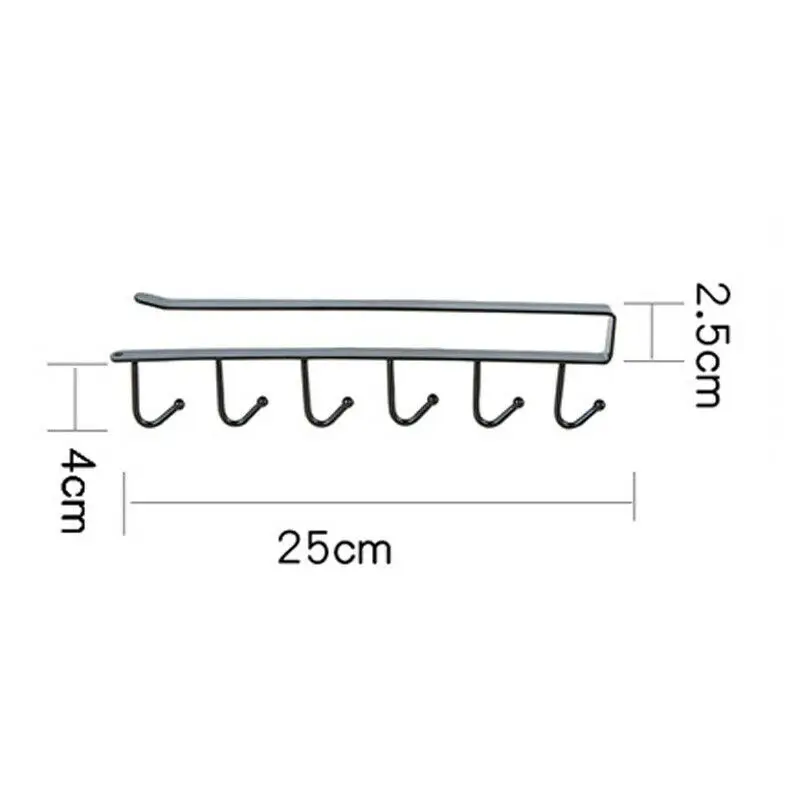 Практичный держатель для чашки на 6 крючков подвесной шкаф под полкой органайзер