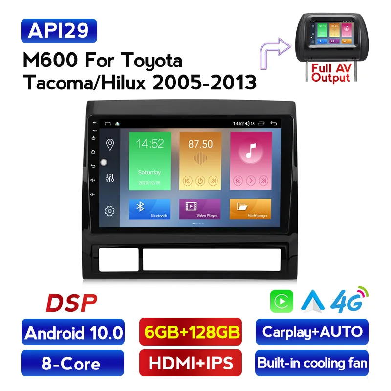 

Автомобильный радиоприемник на Android 2005 IPS для Toyota Tacoma 2 Hilux 2013-мультимедийный Головной блок навигации GPS No 2 Din DVD 4G LTE WIFI HD