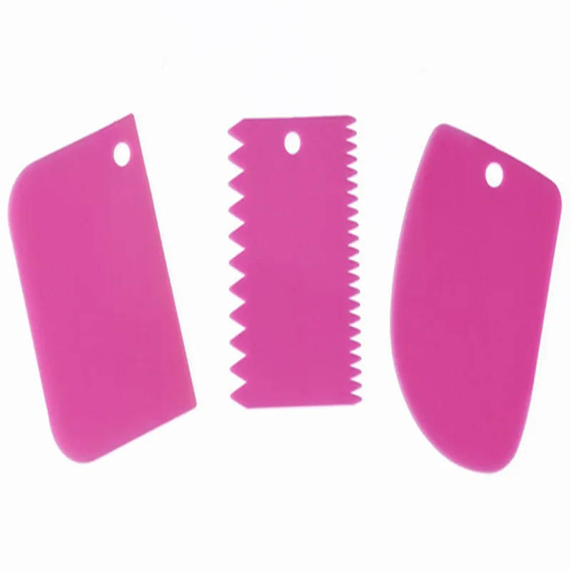 

Portable 3PCS/Lot Cream Scraper Irregular Teeth Edge DIY Scraper Cake Decorating Fondant Pastry Cutters Baking Spatulas Tools
