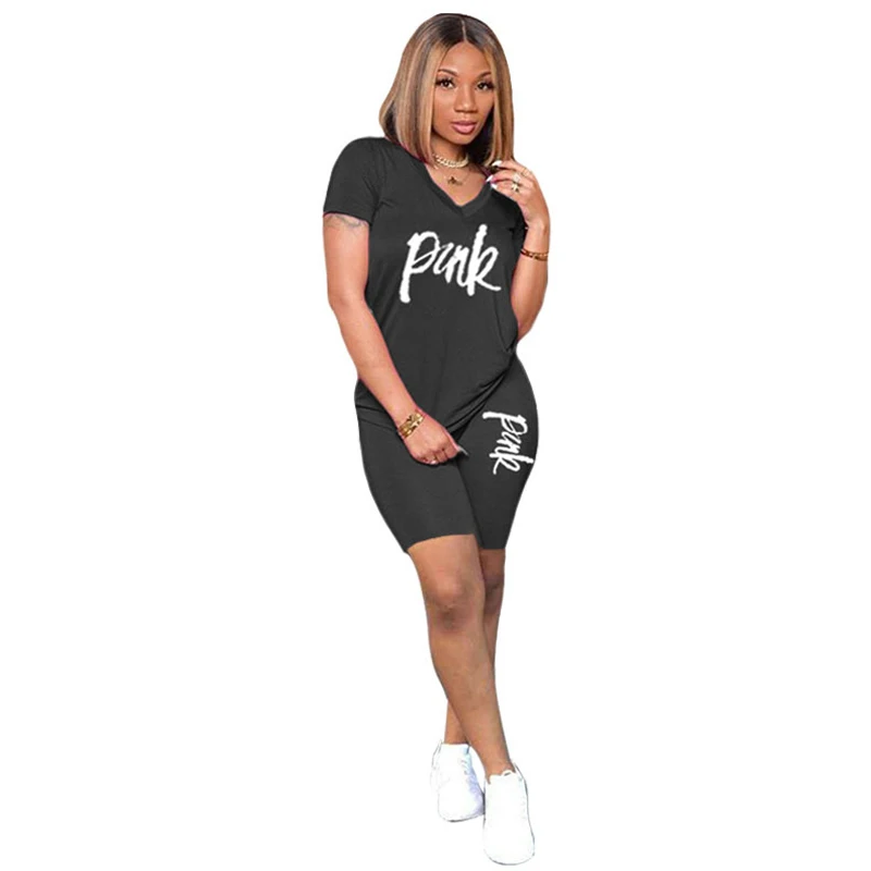 

Женская Мягкая Повседневная Молодежная Спортивная одежда высокого качества 2021, модные топы с коротким рукавом и брюки, Женский комплект из ...