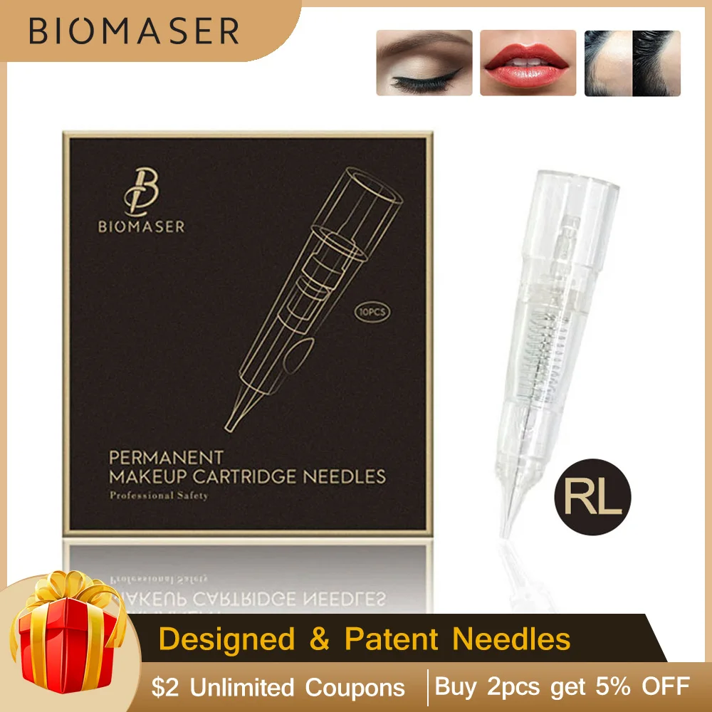 Biomaser профессиональный Перманентный макияж картридж иглы 1R/2R/3RL/5RL Одноразовые стерилизованные татуировки ручка машина иглы Советы