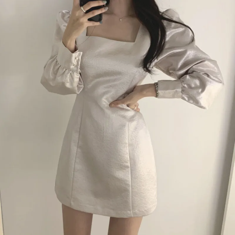 Новинка 2020 весеннее винтажное элегантное женское платье с квадратным воротником