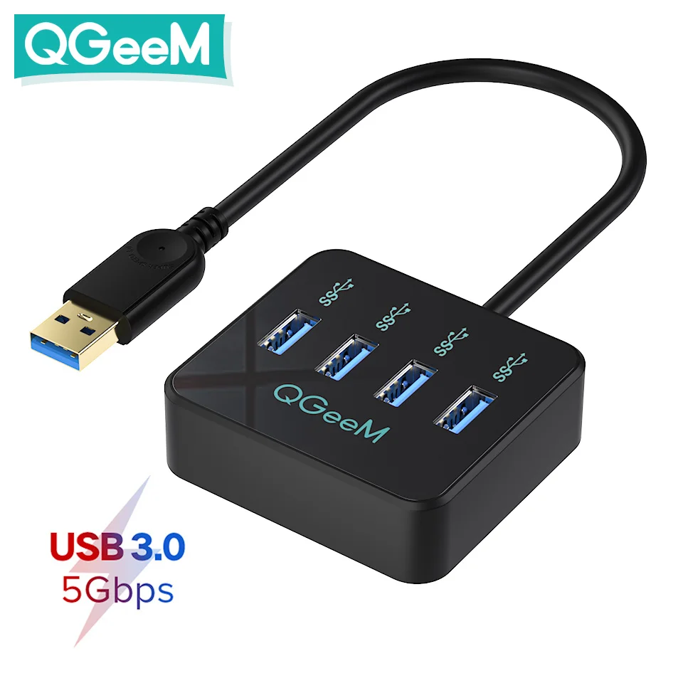 QGeeM USB-концентратор 3.0 Адаптер USB-разветвитель для ноутбука Xiaomi Macbook Pro 2015 iMac 4 порта