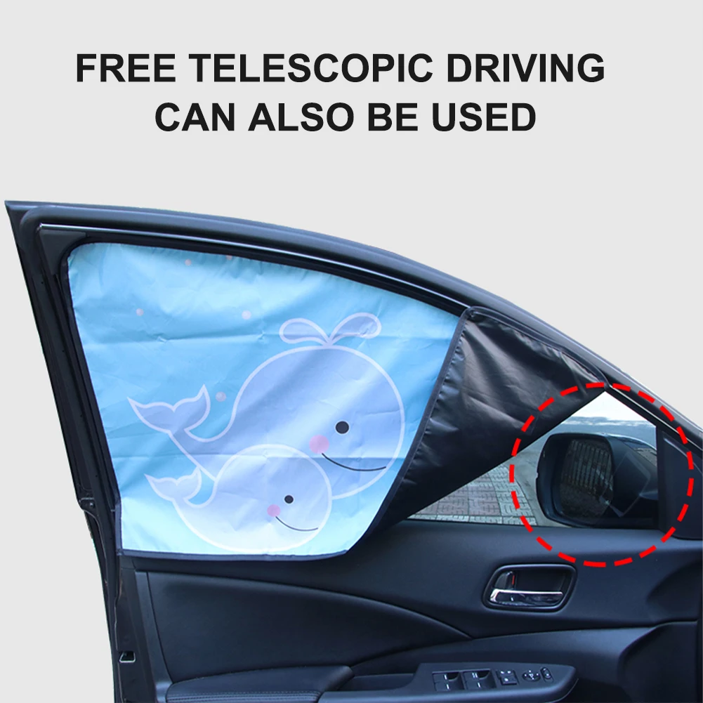 

Magnetic Car Sun Shade Cartoon UV Protection Car Curtain Car Sunshade Side Window Mesh Sun Visor Protection Window Film