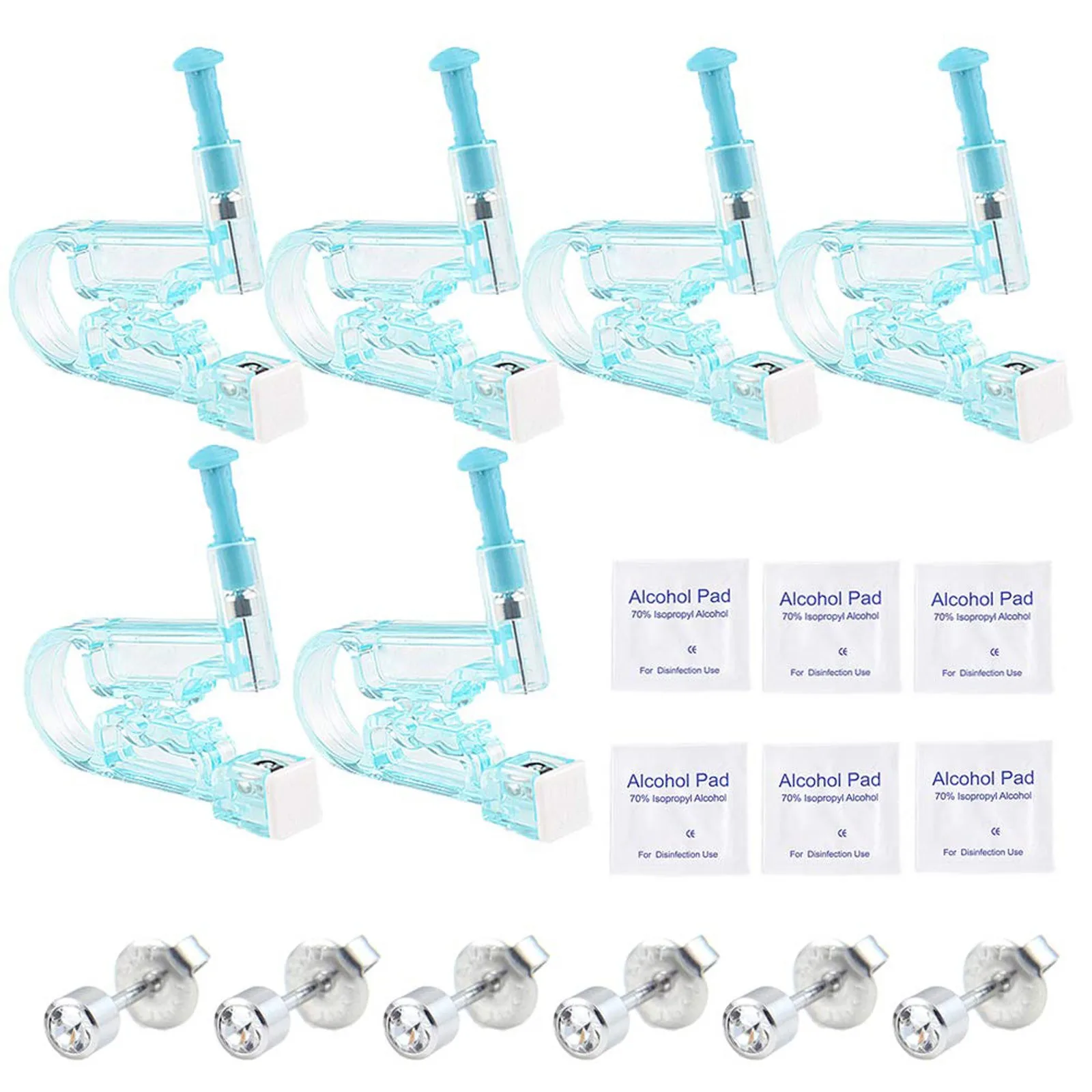 

6 Packs of Disposable Ear Piercing Tool with Ear Studs Disposable Sterile Ear Piercing Unit Cartilage Tragus Helix Piercing Tool