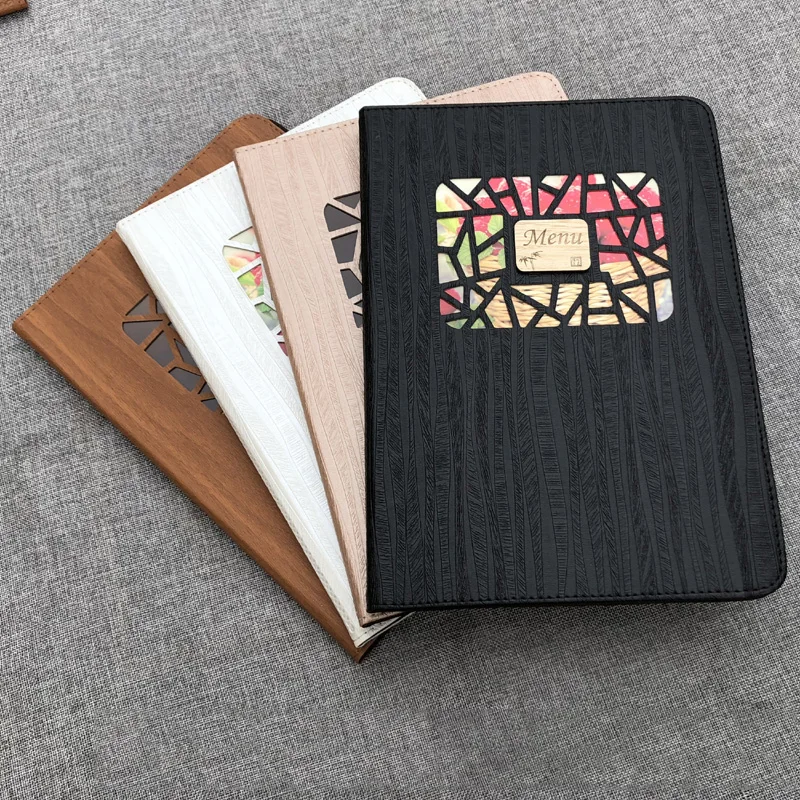 A4 деревянная крышка из искусственной кожи прозрачная внутренняя сумка ПВХ 8