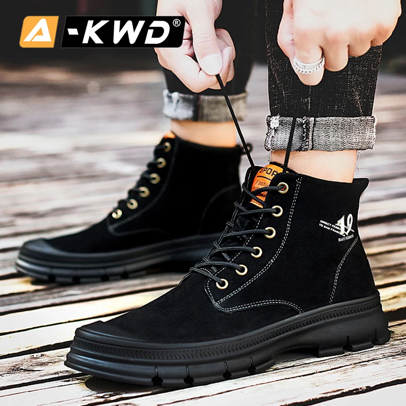 Кроссовки Outdor мужские высокие натуральная кожа рабочая обувь модные