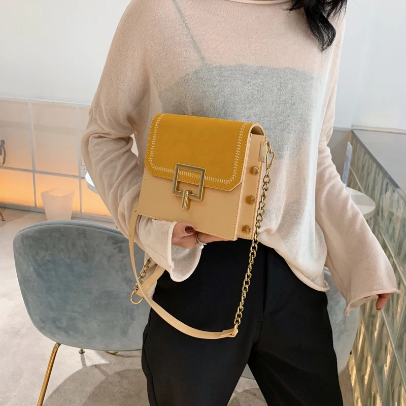 Модная квадратная шлифовальная цепь сумка через плечо bolsa feminina сумки через плечо для женщин sac основные женские сумки для женщин сумочка