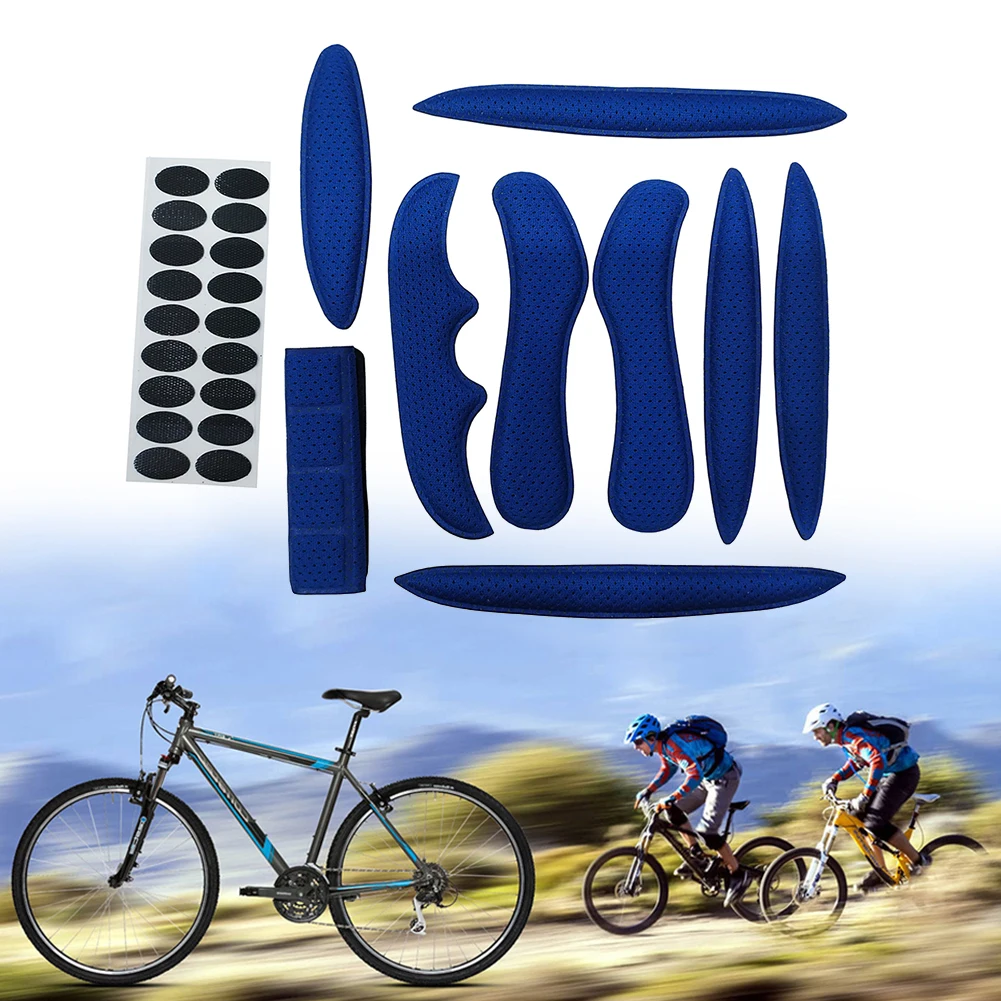 

1set Cycling Helmet Pads Sealed Sponge Bicycle Electric Motorcycle Riding Helmet Velcro Lining Sponge Inner Pads Protection Pad